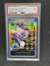 2015-16 OPC Platinum Connor McDavid RETRO ROOKIE R97🔥Oilers🔥Rainbow 🔥PSA 9!! 