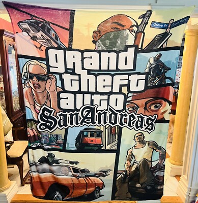 Grand Theft Auto/GTA San Andreas/EXTRA LARGE / Plush Blanket/ Almost 80in x 60in