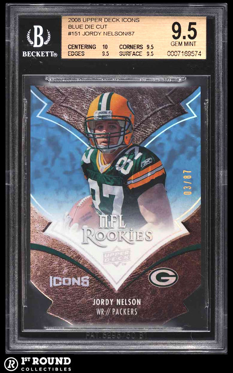 Jordy Nelson Upper Deck Icons #151 Blue Die-Cut