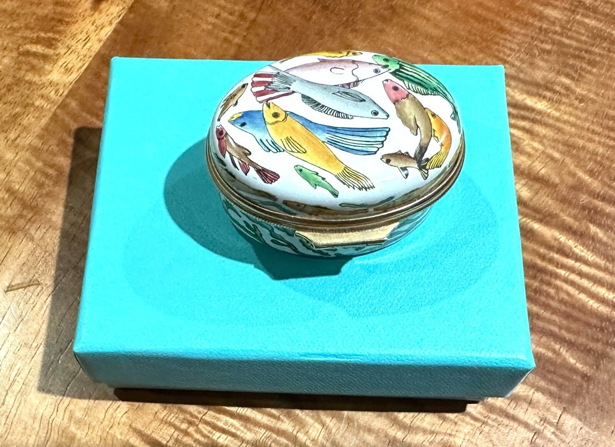 RARE HALCYON DAYS ENAMELS DESIGNED By TIFFANY Co. TROPICAL