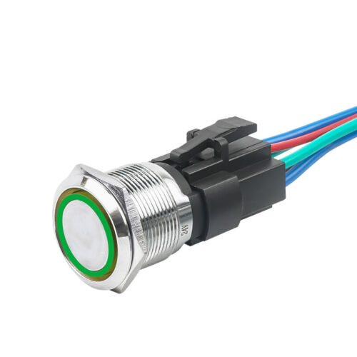 22mm LED On/Off Push Button Switch Momentary Latching IP67 Waterproof Metal 10A - Picture 16 of 19