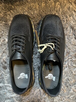Dr. Martens 5 Eye Bex Squared PNY Hair Shoes Black Lucido Women's
