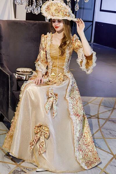 Victoriano Medieval Renacimiento Disfraz Vestido María Antonieta Teatro Vestido Nuevo  Foto 2 de 4