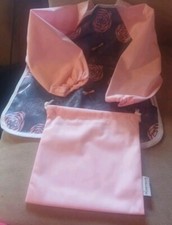 H sprout 2 In 1 SLEEVED BIB PINK GRAY DREAM DRAGONFLY Unisex NIP