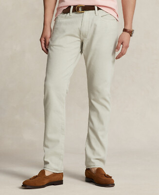 $125 Polo Ralph Lauren Men's Sullivan Slim Garment-Dyed Denim Jeans, Grey, 40X30