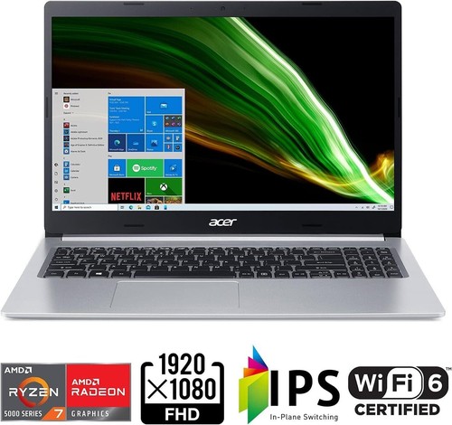 New Acer Aspire 5 Slim 15.6" FHD 8-Core Ryzen 7 5700U 8GB 512GB SSD Cam Win10Pro - Picture 3 of 8