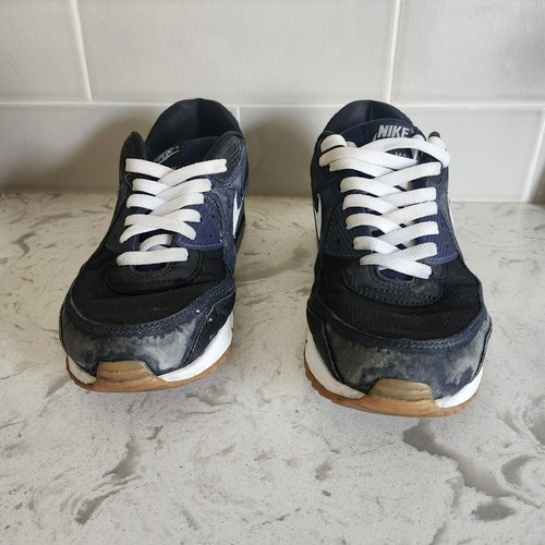 Nike Air Max 90 Shoes Mens 11 Midnight Navy Blue White Gum Sneakers FB9658-400 - Picture 2 of 20
