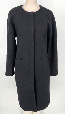 Selected Femme womens size 36 Sfkiki Black Wool Blend Coat pockets solid