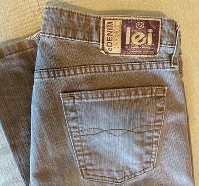 L.e.i. E Denim Vintage 90s Midrise Flare Brown Jeans Junior Size 9 Inseam 31in