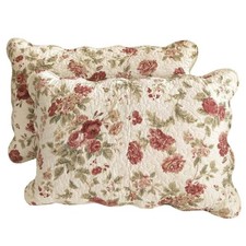 Boho Floral Patchwork Pillow Shams Pack of 2 Farmhouse 100 Cotton Quilted So...