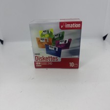 10 X NEON Imation Formatted Diskettes IBM 2HD 1.44 MB Sealed Floppy Disks