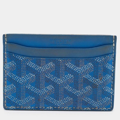 Goyard Saint Sulpice Kartenetui blau Goyardine beschichtet Canvas und Leder