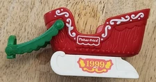 Fisher Price Little People Santa Sleigh Red White 1999 edition
