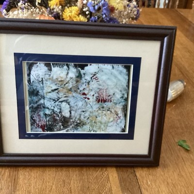 Small 9 By 11 Abstract Modern Monoprint For Home Or Office