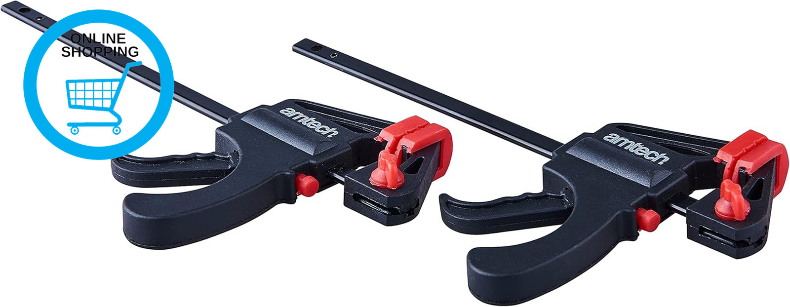 – Ratchet Speed Clamps (2Pc), Nylon-Fibre Jaws with Non-Marking Pads, Reversible