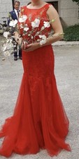 damen kleid festlich gr. 42 Rot Hochzeitsklei...