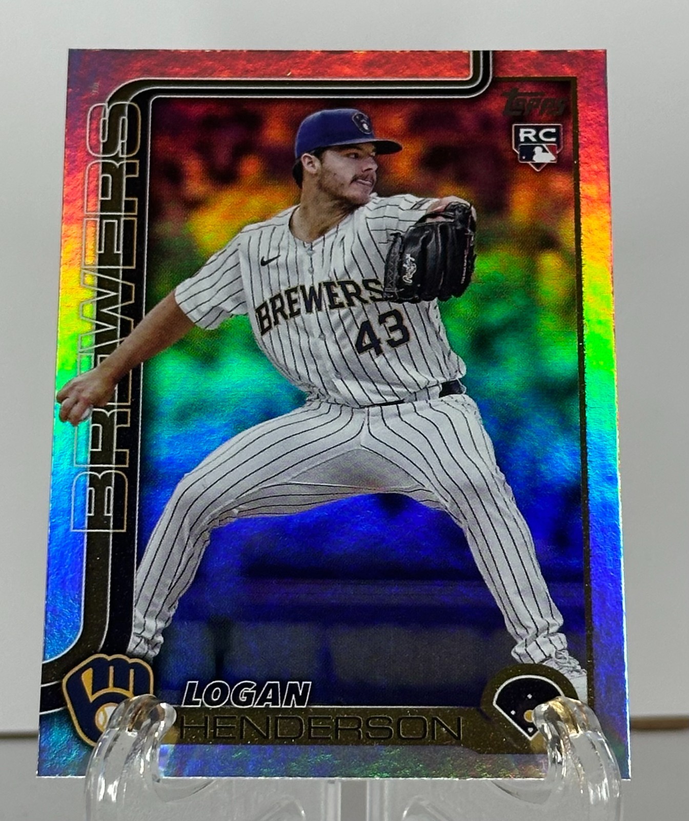 2025 Topps Update - #US137 Logan Henderson Rainbow Foil Rookie