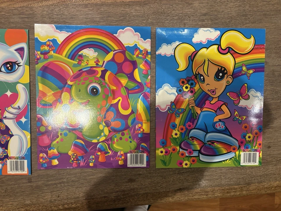 Lote De 4 Carpetas Lisa Frank De Colección Nuevo De Lote Antiguo Gatos Tortuga Hongos Arco Iris Sin Perforar Foto 3 de 4