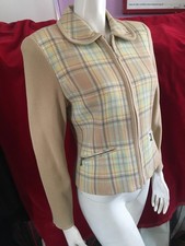 Courrèges Checked Zipped Jacket, Ribbed Sleeves, made in Japan