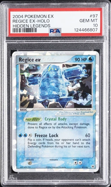 2004 POKEMON EX HIDDEN LEGENDS #97 REGICE EX-HOLO PSA 10