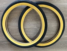 2 20" x 2.125 Bicycle BLACK GUMWALL Tires Freestyle BMX road READY TO SHIP