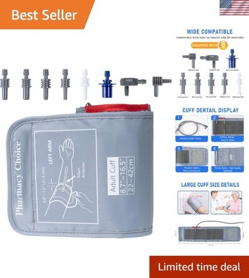 Large Blood Pressure Cuff Adult Arm 8 Connectors Compatible with Most Monitors
