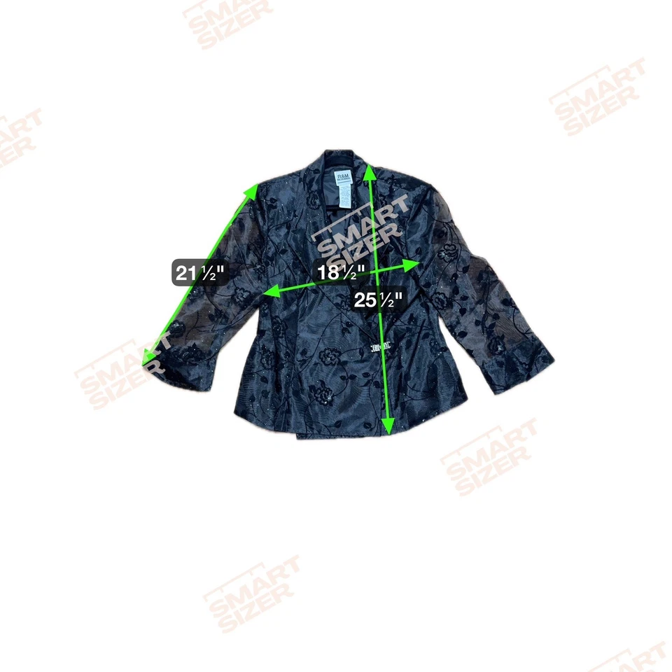 R&M Richards Whimsigoth Burnout Velvet Sheer Blazer Jacket Size 10 Fairy Grunge - Image 4 of 4