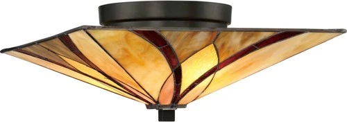 Quoizel TFAS1615 Bronze Asheville 2-Light 15"W Flush Mount Ceiling Fixture - Picture 1 of 5