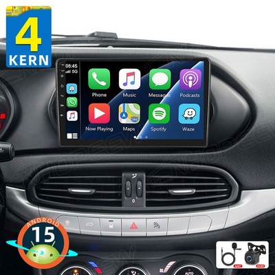 Apple Carplay 2+64GB Android 15 Autoradio GPS Navi für Fiat Tipo Egea 2015-2021