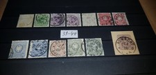 Deutsches Reich, Lot Michel-Nummer 39-44 mit Farbvarianten, gestempelt.