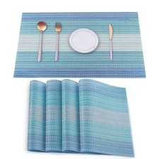 Placemats Set of 4,Vinyl Table Place Mats Stain Resistant Foldable Placemats
