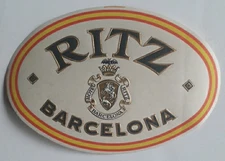 Hotel RITZ ( BARCELONA) Deco  Luggage Label