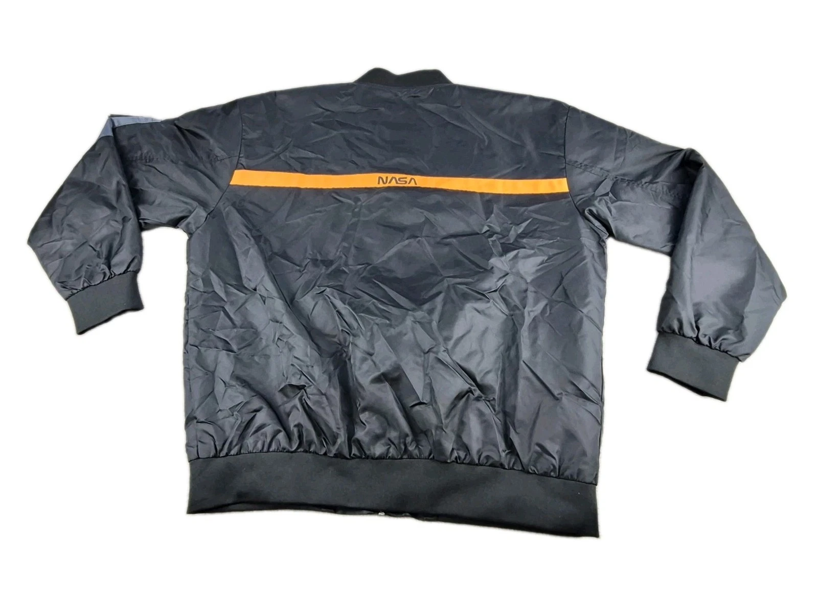 ASSTSERIES NASA Bomber Jacket Men Sz XL Black Flight Jacket Space Logo Polyester - product detail image 2