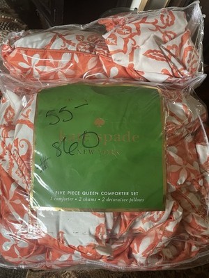 Kate Spade 5 Piece Queen Comforter Bed Spread Shams And Pillows Cotton Boho EC