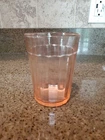 Vintage Glass  HAZEL ATLAS Flat tumbler PINK RIBBED 8 Oz. 1930's