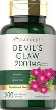 Devils Claw 2000mg | 200 Capsules | Concentrated Root Extract | by Carlyle 