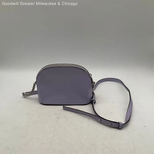 Kate Spade New York Womens Crossbody Purse Cutout Chain Strap Lavender White - Picture 2 of 9