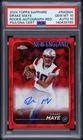 2024 Topps Sapphire Drake Maye RC Auto Red 1/5 New England Patriots PSA 10 SSP