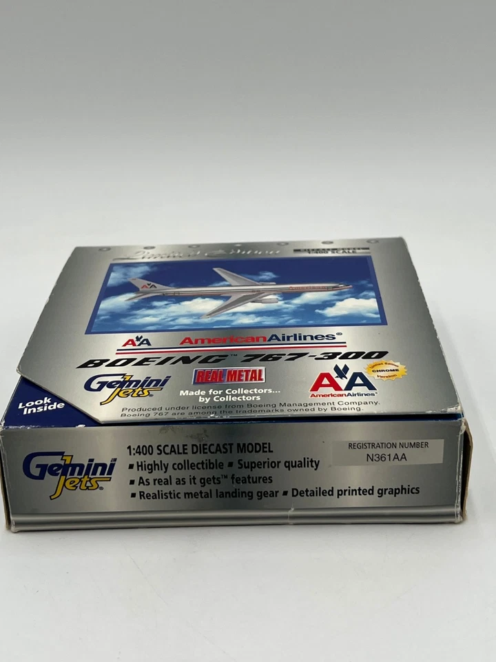 Gemini Jets 1:400 AA 767-300 N361AA Polished Chrome GJAAL081 Limited Edt RARE - Image 2 of 4