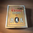 Vintage 1983 Adolph Coors Light Beer Bar Mirror Advertising Sign 18” x 14.5”