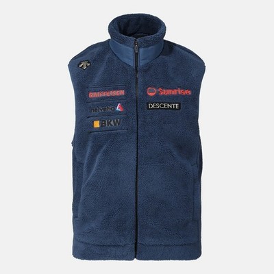DESCENTE MENS SWISS SKI SHERPA FLEECE VEST SQ423SVEO2 NAVY M-3XL ASIAN FIT