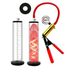 Penis Pump Manual Penis Pumps with Metal Handle Dick Pump with Pressure Gauge...
