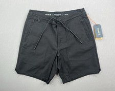 Roark Mens Layover Traveler Shorts 17" Outseam Black Sz 28 RS359 - 75