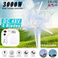 Household Wind Turbine Generator 3000W DC 48V with Charge Controller Garden USA