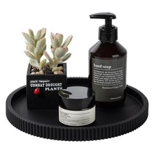 Silicone Bathroom Tray Round Kitchen Counter Organizer Decorative Vanity Coff...