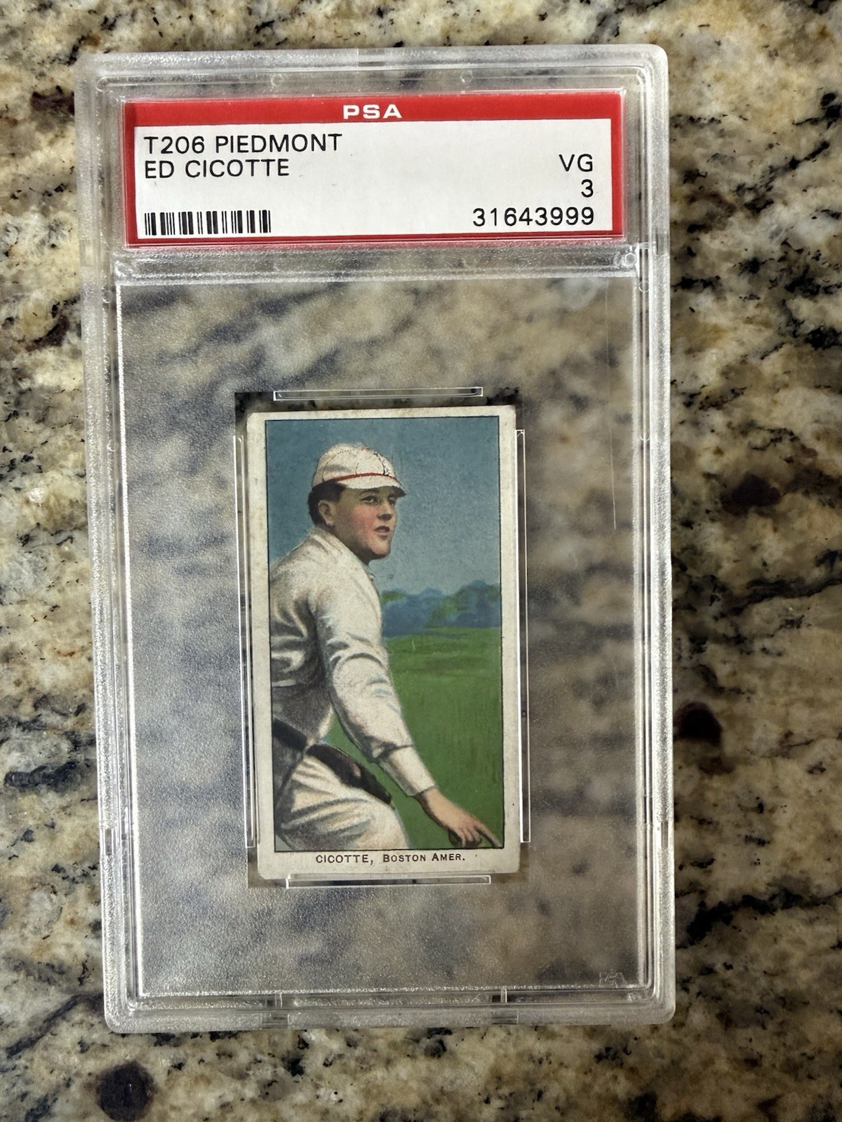 T206 1909-11 Ed Cicotte Piedmont 350/25 PSA 3