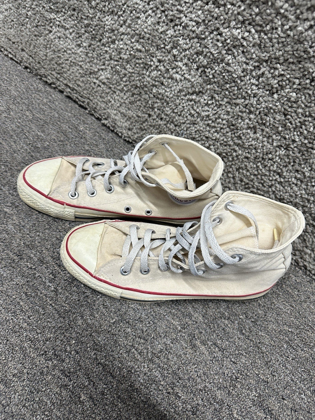 VNTG 80s 90 Made In USA Converse Chuck Taylor All Star White High Tops Men's 5.5 thumbnail 2
