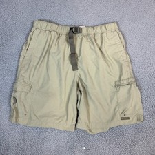 Columbia Nylon Cargo Elastic Waist Belted Shorts Mens Size Large Packable Hiking