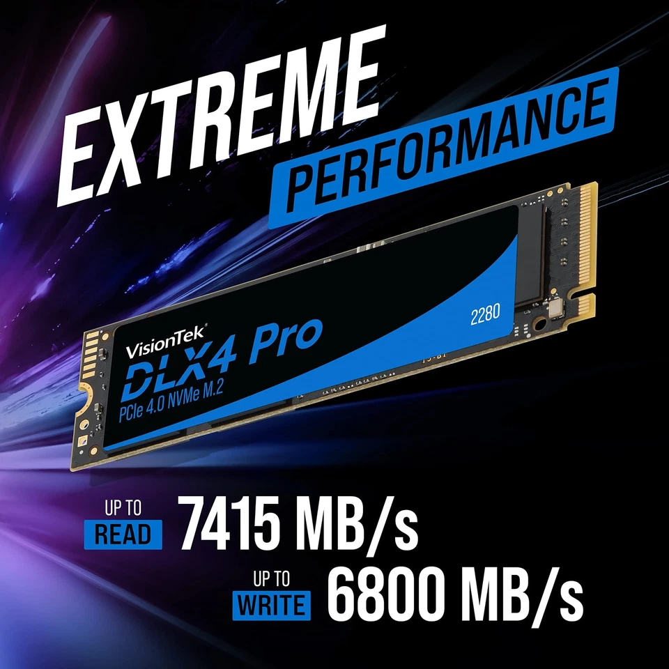 VisionTek DLX4 Pro 512GB M.2 NVMe SSD PCIe Gen4 High Speed Storage Solution - Image 2 of 4