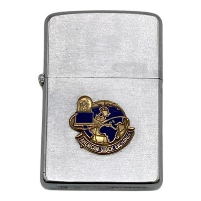 Vintage Zippo American Stock Exchange Metal Paste Lighter PAT.2517191 PAT PEND